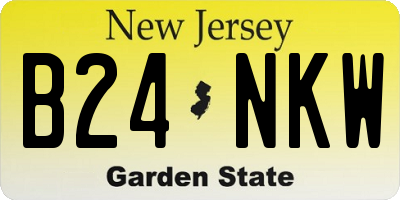 NJ license plate B24NKW