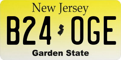NJ license plate B24OGE