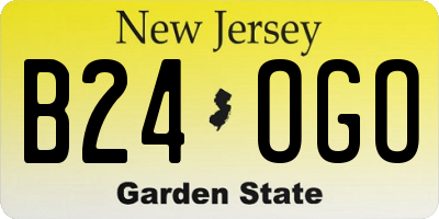 NJ license plate B24OGO