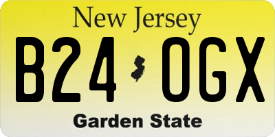 NJ license plate B24OGX