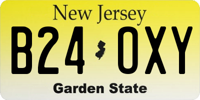 NJ license plate B24OXY