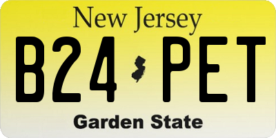 NJ license plate B24PET