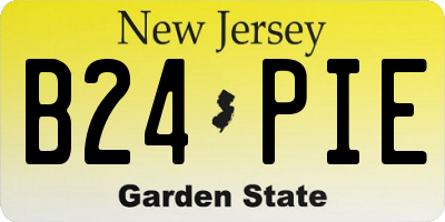 NJ license plate B24PIE