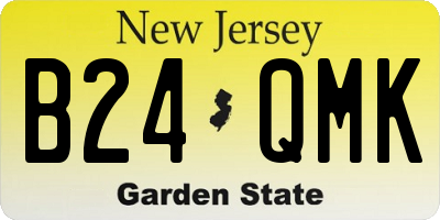 NJ license plate B24QMK