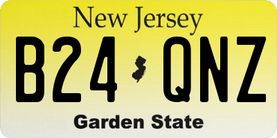 NJ license plate B24QNZ