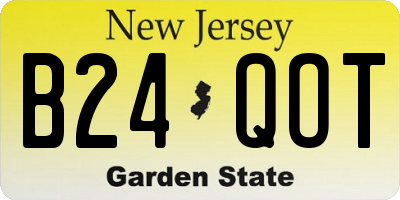 NJ license plate B24QOT