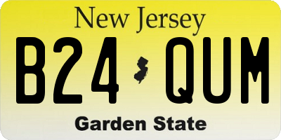NJ license plate B24QUM