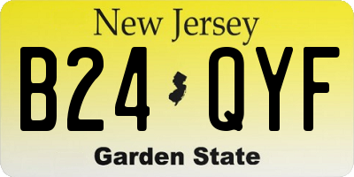 NJ license plate B24QYF