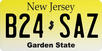 NJ license plate B24SAZ