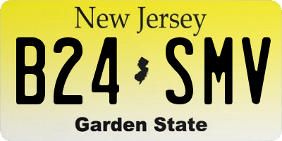 NJ license plate B24SMV