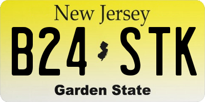 NJ license plate B24STK