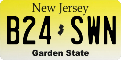 NJ license plate B24SWN