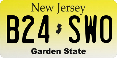 NJ license plate B24SWO
