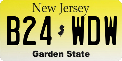 NJ license plate B24WDW