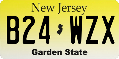 NJ license plate B24WZX