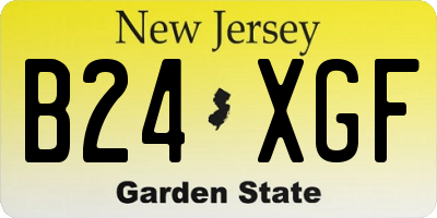 NJ license plate B24XGF