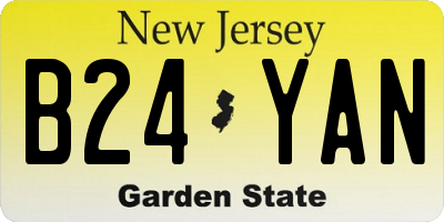 NJ license plate B24YAN