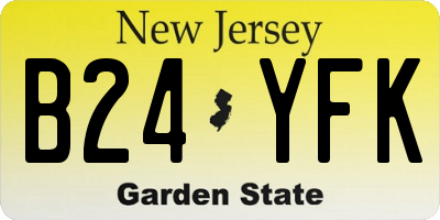 NJ license plate B24YFK