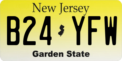 NJ license plate B24YFW