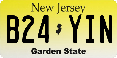 NJ license plate B24YIN