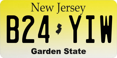 NJ license plate B24YIW