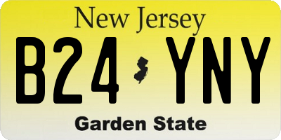 NJ license plate B24YNY