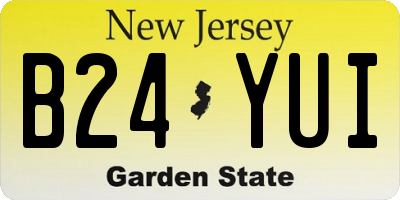NJ license plate B24YUI