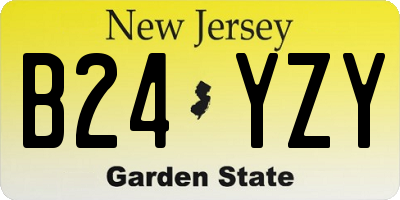 NJ license plate B24YZY