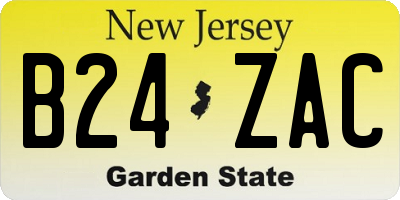 NJ license plate B24ZAC