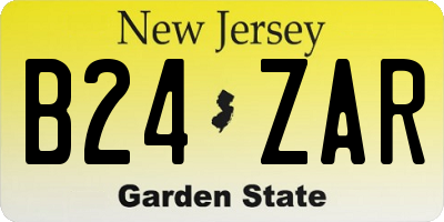 NJ license plate B24ZAR