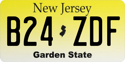 NJ license plate B24ZDF