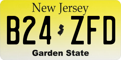 NJ license plate B24ZFD