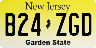 NJ license plate B24ZGD