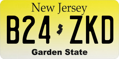NJ license plate B24ZKD