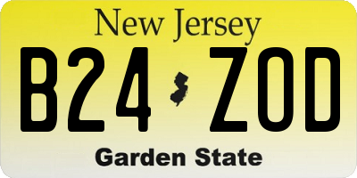 NJ license plate B24ZOD