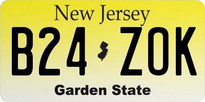 NJ license plate B24ZOK