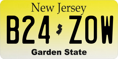 NJ license plate B24ZOW