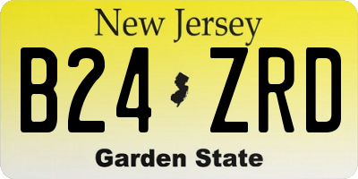 NJ license plate B24ZRD