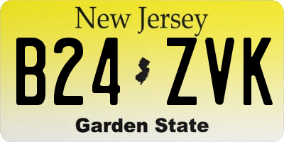 NJ license plate B24ZVK