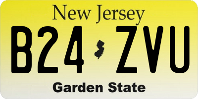 NJ license plate B24ZVU