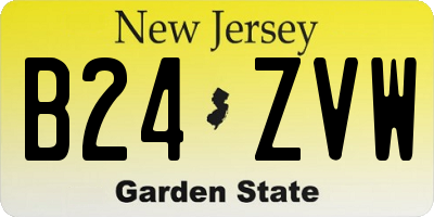 NJ license plate B24ZVW