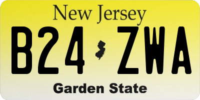 NJ license plate B24ZWA