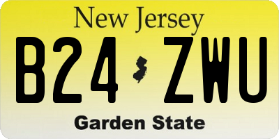 NJ license plate B24ZWU