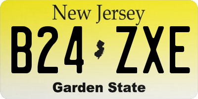 NJ license plate B24ZXE