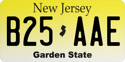 NJ license plate B25AAE