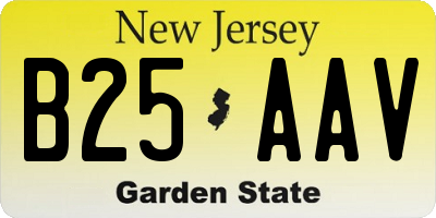 NJ license plate B25AAV