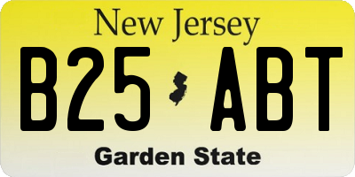 NJ license plate B25ABT