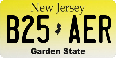 NJ license plate B25AER
