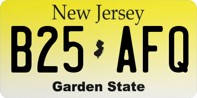 NJ license plate B25AFQ