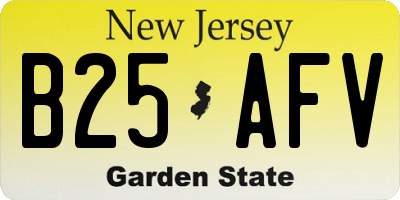 NJ license plate B25AFV